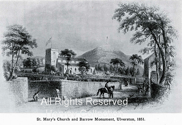 Ulverston, St Mary's church, Barrow Mon 1851