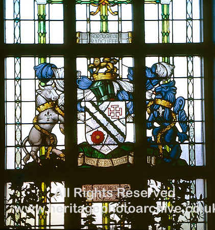 HRS 7083 Civic window Radcliffe Town Hall May 1973