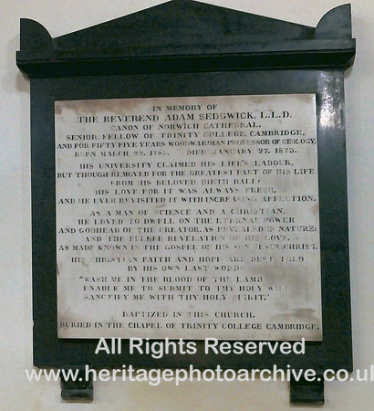 HRS 8547 Dent, Church Sedgwick, Adam geologist memorial plaque L7700386