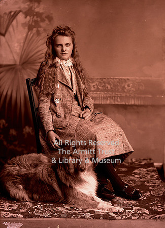 Miss Midgeley and her dog 1898