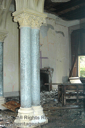 HRS 6900 Hafodunos Hall, interior columns after 2004 fire