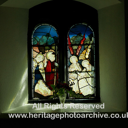 HRS 11281 Ribblehead, Chapel le Dale, church of St Leonard, stained glass window 2022