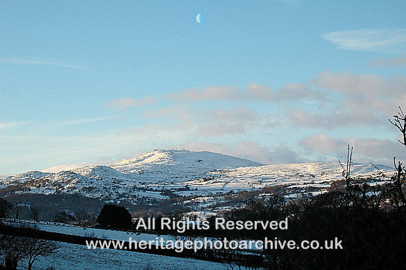 Moon and mountain