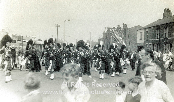 HRS 2458 Lancashire Miners Gala, Leigh, Bradford men approaching