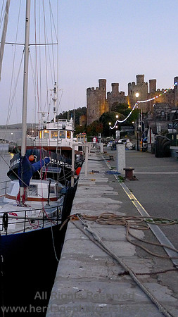 HRS 11332  Conwy Castle and quay late evening L1220063