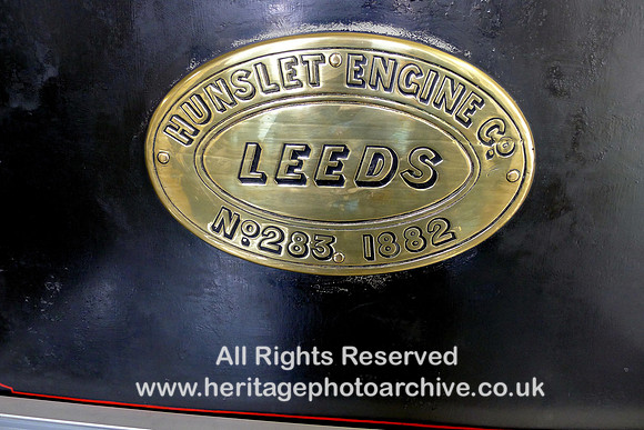 HRS 11350  Penrhyn Castle Railway Museum, Hunslet loco makers plaque L1220110