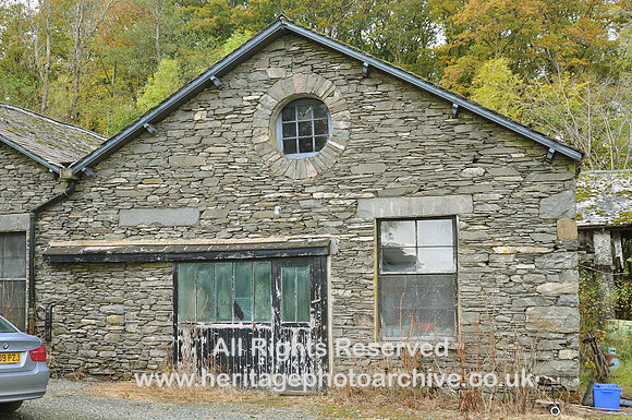 HRS 2696 South Cumbria Bobbin Mill, South gable of workshop