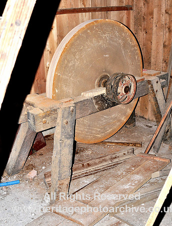 HRS 2704 South Cumbria Bobbin Mill, grinding wheel on stand