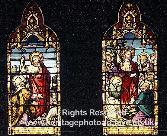HRS 2794 Radcliffe St John's Church stained glass preaching 1970s