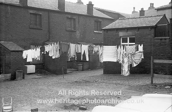 HRS 2855 Radcliffe, Back Hall Street washing line March 1969