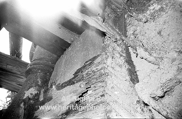 HRS 2974 Mount Sion waterwheel riser pipe from wheelpit Radcliffe 1970s