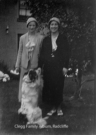 Two ladies and dog