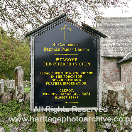 HRS 11454 Eskdale, St Catherine's Eskdale Parish Church sign