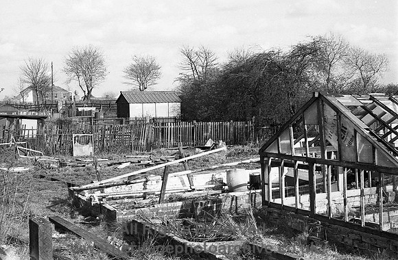 HRS 3059 Radcliffe, Allotments Cemetery Rd looking South 1970s