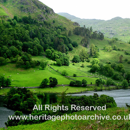 HRS 7179 Rydal Water, sun on fell