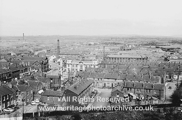 HRS 3083 Radcliffe, looking N from St Thomas church tower 1970s
