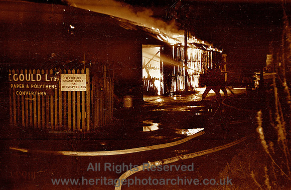 HRS 3099 Radcliffe, fire near Bolton Rd 1960s
