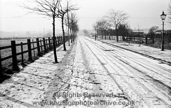 HRS 3132 Radcliffe, Cemetery Rd looking west from gates 1969