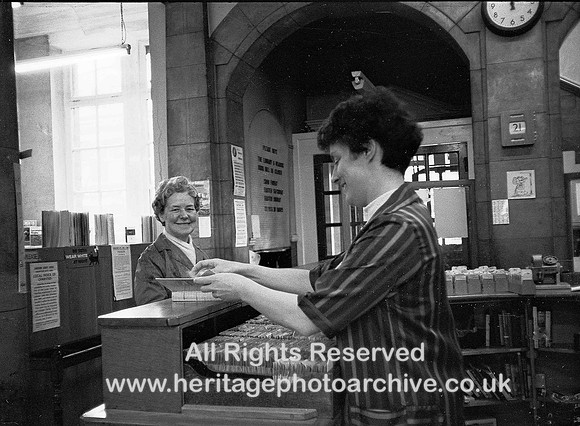 HRS 3133 Radcliffe Library, Gladys Emerson (rt) 1960s