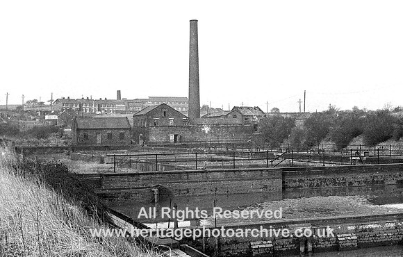 HRS 3140 Radcliffe, sewage works looking N to Nickerhole 1960s