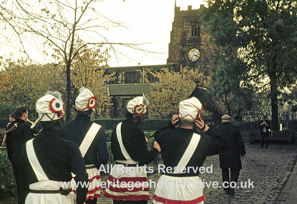 HRS 3185 Radcliffe, Rushbearing Coconutters at Parish Church 1974