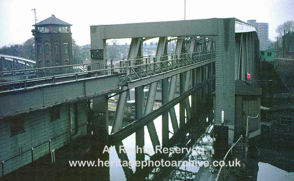 HRS 3766 Bridgewater Canal, Barton swing aqueduct looking N 1972
