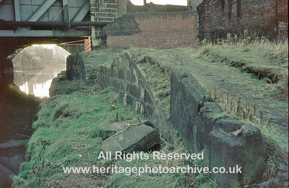 HRS 3942 Irwell, Manchester, Liverpool road ramp from river 1980