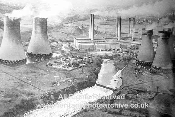 HRS 3954 Kearsley Power Station, aerial view c1960s