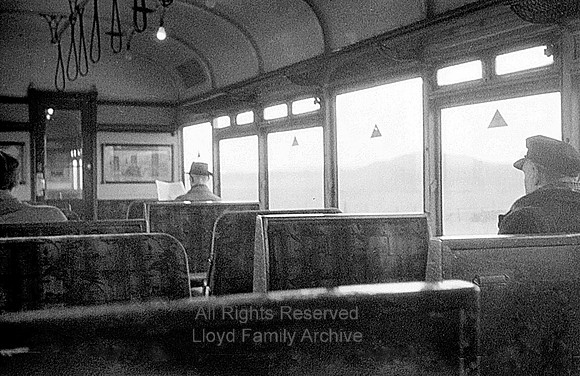 Radcliffe, electric train interior 1953