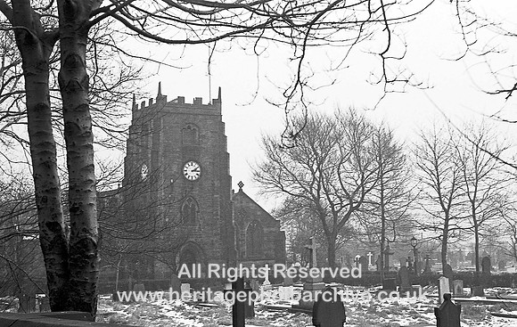 HRS 153 Radcliffe Parish Church in the snow c1967