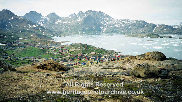 HRS 3414 East Greenland,  Kulusuk village and mountains 1996