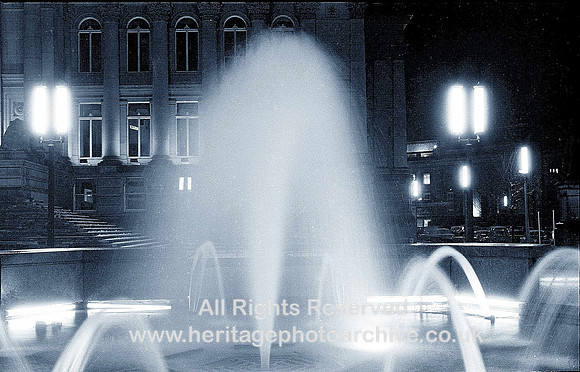 HRS 3599 Bolton Town Hall fountains 1960s