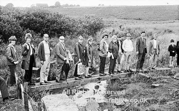 HRS 4150 BBC Radio Mc Ramble group crossing bridge