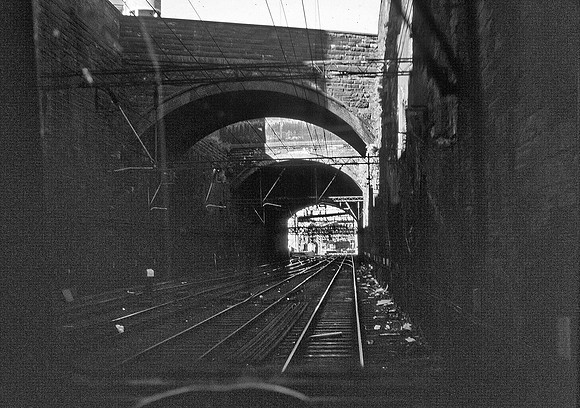 HRS 4163b Liverpool Lime St cutting driver's eye view 1978