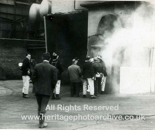 HRS 2044 Close up of men going into smoke