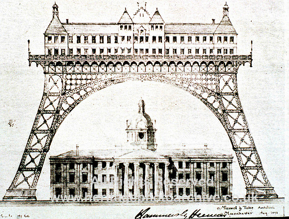 HRS 4205c Manchester, Piccadilly Hospital design, Maxwell and Tuke 1872 competition