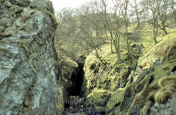 HRS 4365 Castleton, Odin Lead Mine fault scarp and mine entrance 1983