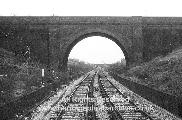 HRS 4402 Manchester to Bury line, Whitefield cutting looking towards Whitefield 1973