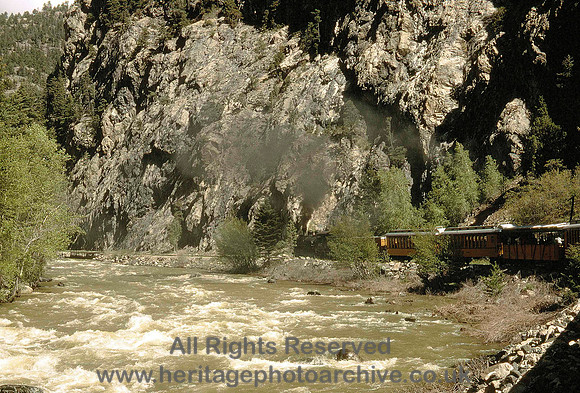 HRS 4558 USA Durango to Silverton train view of loco during journey