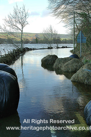 HRS 4609 Trefriw, main road south of Trefriw under water 2005