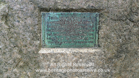 HRS 4686 Vickerstown Park Glacial erratic plaque 2012