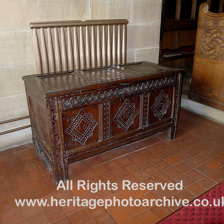 HRS 10333 Barbon, Church of St Bartholomew, 17thC wooden chest L1190347