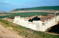 M62 Motorway Construction, Dam construction near Scammonden bridge 1970