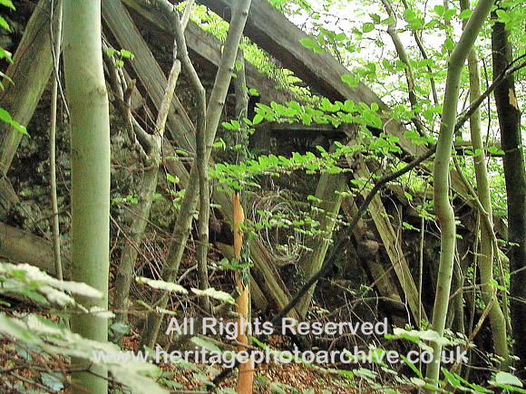 HRS 5575 Dolgarrog, Wooden shoring used in construction of pipeline  2004