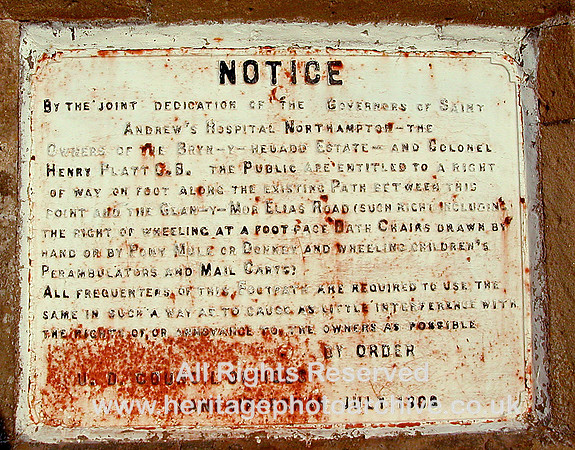 HRS 6024 Llanfairfechan, Bathchair cast iron sign 1908