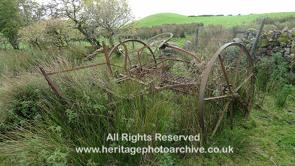 HRS 7331 Buskett Howe farm, horse-drawn rake