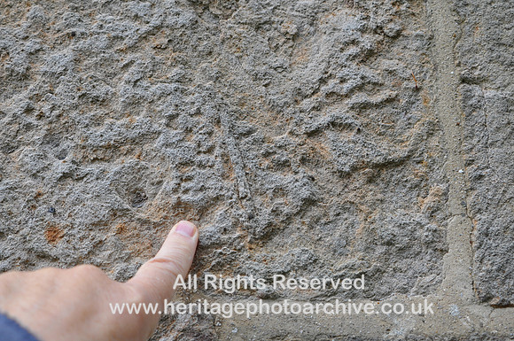 Cartmel Priory Church,  trace fossil