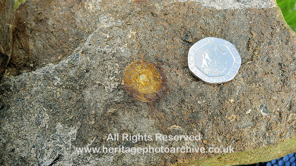Holker Quarry Flat trace fossil hole
