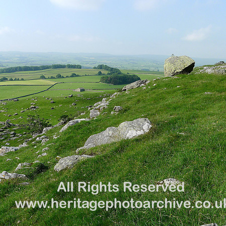 HRS 6630 Norber, Erratic on edge of limestone escarpment