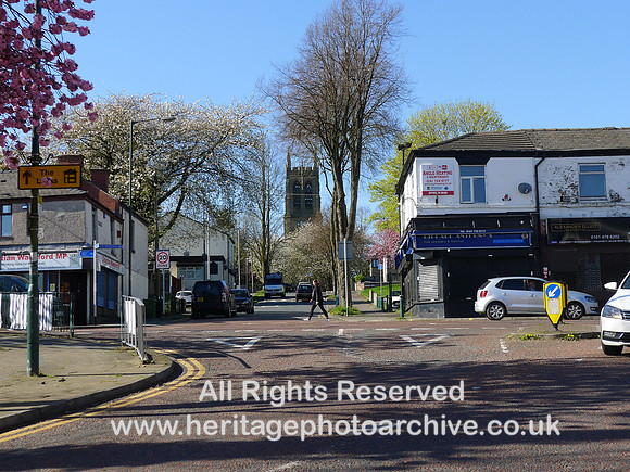 HRS 11537 Radcliffe, Church street looking towards St Thomas's church 20 April 2023